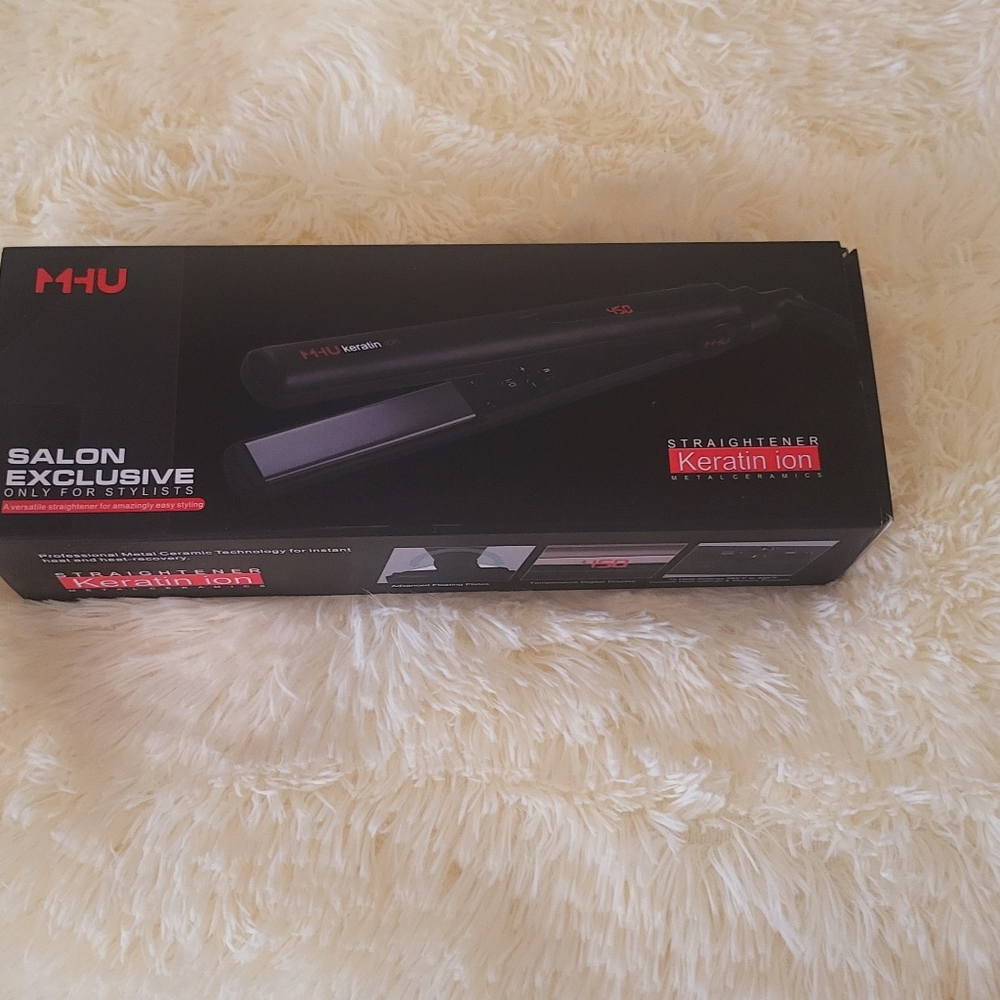 Mhu salon exclusive professional straightener keratin ion .